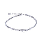 Tennis heart bracelet