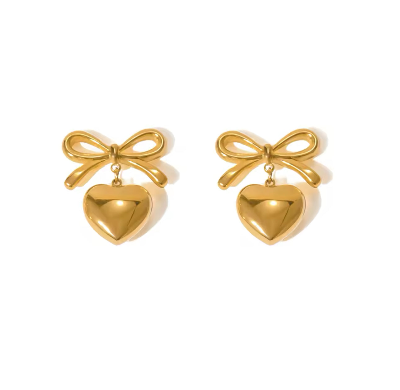 Bow heart earrings