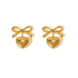 Bow heart earrings