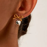 Bow heart earrings