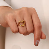 Adjustable heart ring